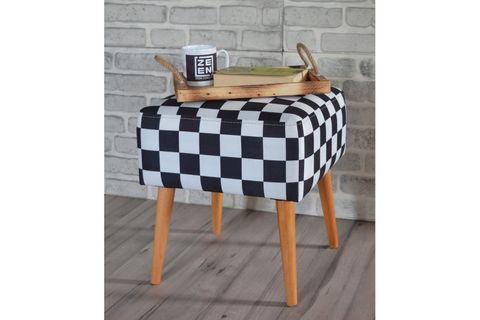 PRAGA KARE PUF DAMA DESENLİ