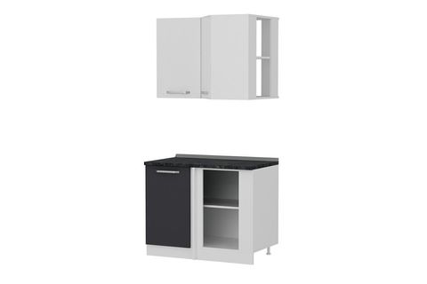 MİNAR 105CM KÖŞE MUTFAK DOLABI BEYAZ ANTRASİT K105A1