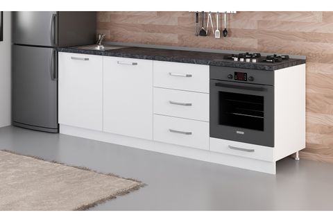 MİNAR 240 CM MUTFAK DOLABI BEYAZ 240-B7-ALT MODÜL