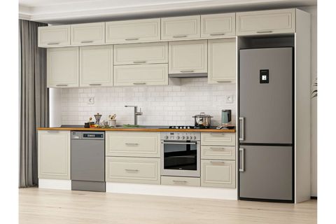 ALVİNKA 390X240 CM KLASİK MEBRAN MUTFAK DOLABI, MB E80S60S50 1 MEBRAN KUMTAŞI SUNTALAM