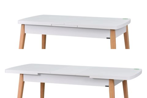 AVANOS AHŞAP AYAK AÇILIR KAPANIR MDF MUTFAK MASASI, 70X120+30 CM, BEYAZ NATUREL