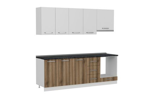MİNAR 225 CM MUTFAK DOLABI BEYAZ DORE 230 D8