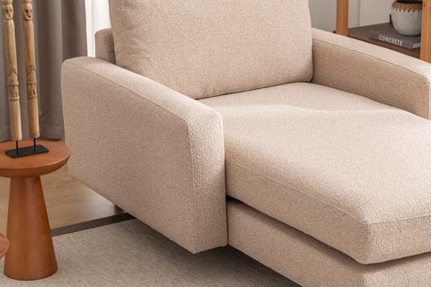 MERLİN DAYBED, İNCE KOL, NATUREL AYAK, RECYCLED KUMAŞ, CAPPUCİNO