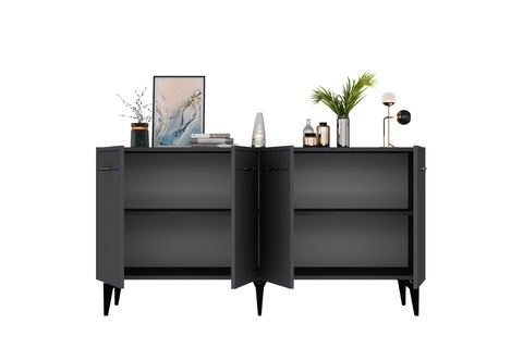 ALVİN KONSOL, 4 KAPAKLI, ANTRASİT ALTIN