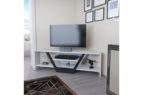 DECOROTİKA SARES TV ÜNİTESİ, BEYAZ SİYAH