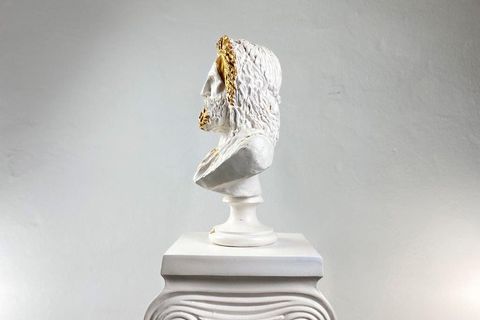 ZEUS GOD BUT GOLD POP ART DEKORATİF ROMA YUNAN HEYKELLERİ