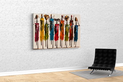 TABLO360 AFRİKA İLLÜSTRASYON KANVAS TABLO 80X120