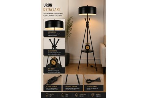 VENEDİK SEHBALI SİYAH BÜYÜK RETRO 8 BAŞLIKLI