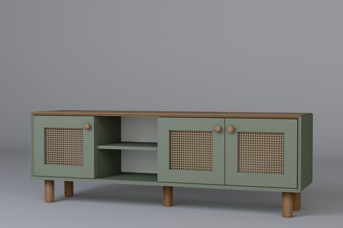 BOHEM SERİSİ NATURA PVC HASIR DESEN TV ÜNİTESİ, NATURA YEŞİL