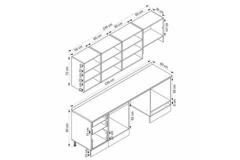 ALVİNKA 230X210 CM MBR_C MUTFAK DOLABI, KUMTAŞI SUNTALAM