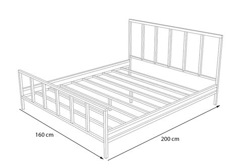 VİNTAGE METAL KARYOLA GM-212, ÇİFT KİŞİLİK, BEYAZ, 160X200