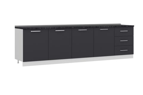 MİNAR 300 CM MUTFAK DOLABI BEYAZ ANTRASİT 300-A3-ALT MODÜL