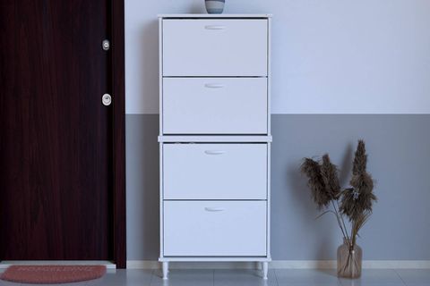 UMAY İKİLİ AYAKLI 72 CM 4 DÜŞER KAPAKLI AYAKKABILIK, BEYAZ