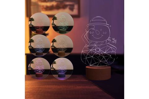 BYLAMP AHŞAP TABANLI LED GECE LAMBASI, KARDAN ADAM