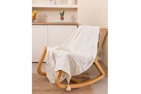 THE MİA THROW KOLTUK ŞALI PÜSKÜLLÜ KREM 170X130