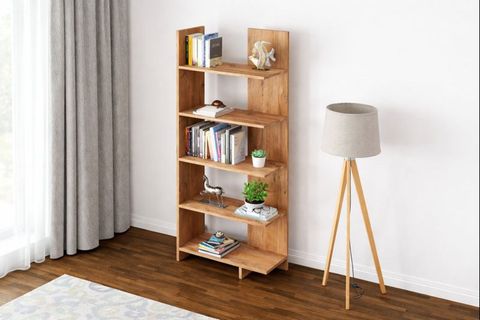 AURA ASİMETRİK KİTAPLIK, 5 RAFLI, ÇAM