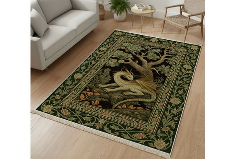 ORMAN EJDERHASI DOKUMA TABAN HALI, 501 YNG, 100X150 CM