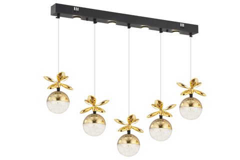 LOKKEN BEŞLİ SIRALI AVİZE, GOLD