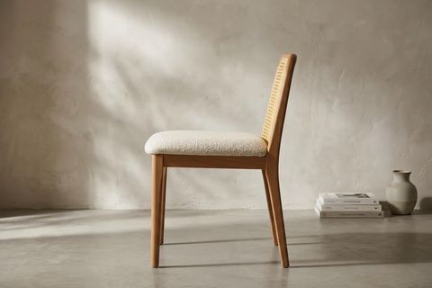 ROSS SANDALYE, NATUREL AHŞAP, KREM KUMAŞ