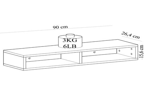 ELSE MEŞE RENKLİ DEKORATİF MODERN İSKANDİNAV TARZ 2 BÖLMELİ RAFLI DRESUAR