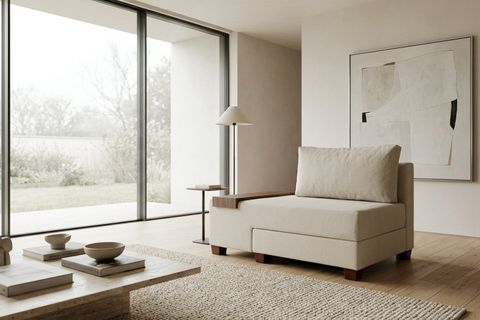 PERENNA YATAKLI TEKLİ KOLTUK, ŞÖNİL, KREM, SOL