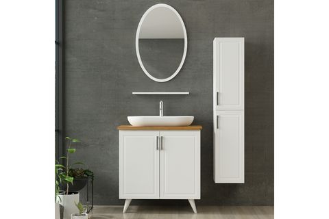 SANYA BANYO DOLABI AY2K132, BEYAZ, 85CM