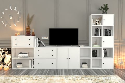 AYDIN TV ÜNİTESİ, BEYAZ, 300 CM, TVT-1062-Ç