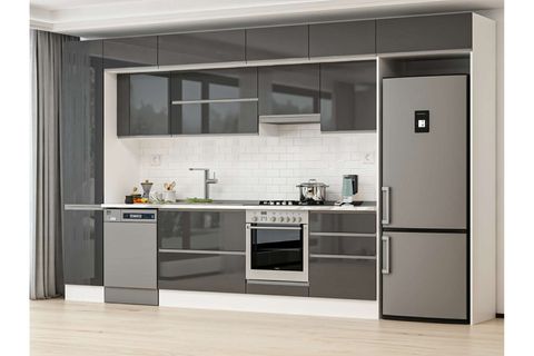 ALVİNKA 395X240 CM MUTFAK DOLABI, MBB E90B45S60 1 ANTRASİT MDF