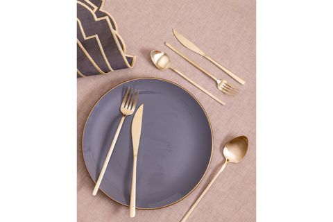 THE MİA GİALLO ÇATAL KAŞIK BIÇAK TAKIMI MAT GOLD 36 PARÇA