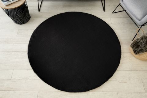 TAPPETO REX TAVŞANI DEKORATİF YUVARLAK POST HALI, SİYAH, 140X140