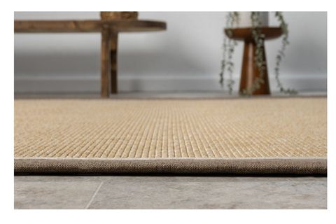 ÇİFT BORDÜRLÜ HASIR DOKULU SİSAL SALON MAKİNE HALISI, BEJ, 80X450, 664, BEJ KAHVE
