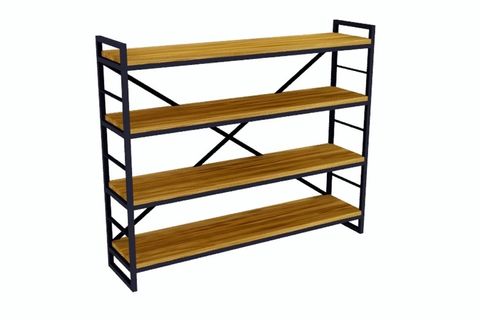 ARCHİ AHŞAP ATÖLYESİ TEXTON METAL KİTAPLIK, MEŞE