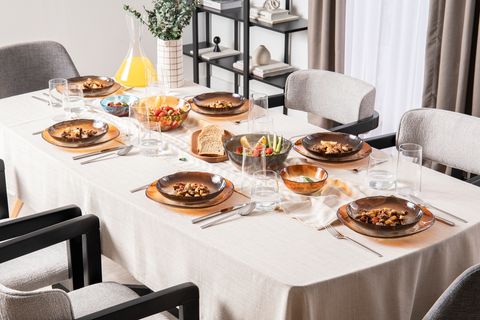 KİTCHEN ESSENTİALS ALTHEA CAM ÇUKUR YEMEK TABAĞI 21 CM, FÜME, ALTILI SET