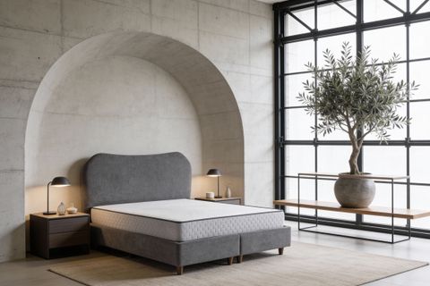 LUNA TREND BAZA VE BAŞLIK SETİ, GRİ, 150X200