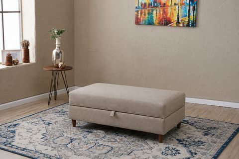 EVA SERİSİ SANDIKLI PUF, KREM