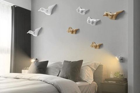 KUŞ DUVAR DEKORU ASKILIK, BEYAZ