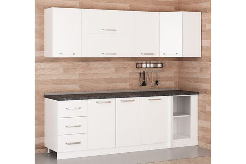 MİNAR 240CM KÖŞE MUTFAK DOLABI BEYAZ K240B3