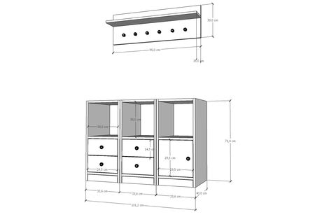 BERA PORTMANTO, 1 KAPAKLI 4 ÇEKMECELİ, PRT-1078-Ç