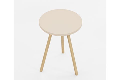 YURİ YUVARLAK YAN SEHPA, KREM