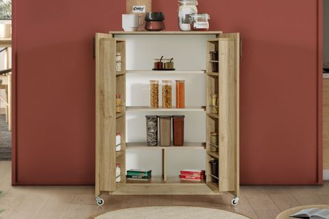 BLESK KÜÇÜK ERZAK KİLER MUTFAK DOLABI, CEVİZ, 2 KAPAKLI