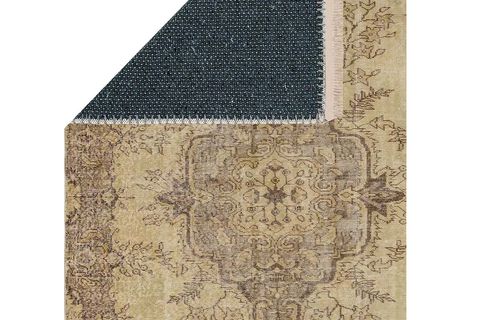 VİNTAGE MADALYON DESENLİ BEJ HALI, DOKUMA TABAN HALI, 336 YNG, 120X180 CM