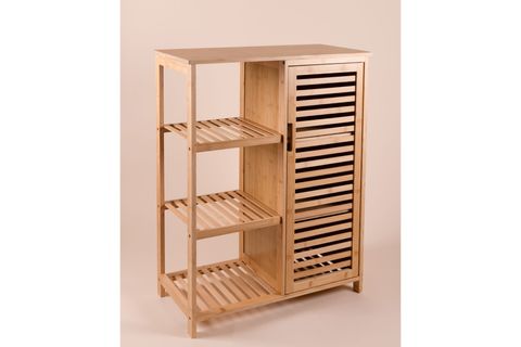 THE MİA BAMBU 4 KATLI KAPAKLI DOLAP RAF, 87X66X33 CM