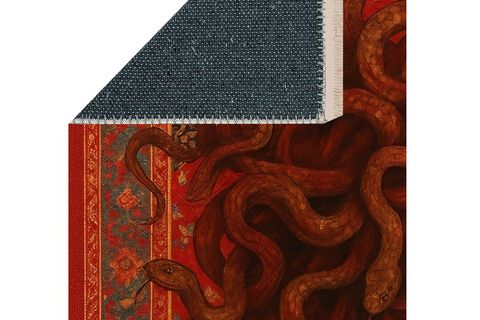 KIRMIZI MEDUSA VİNTAGE DOKUMA TABAN HALI, 360 YNG, 60X120 CM