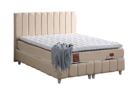 NARVA BAZA BAŞLIK VE REAL PEDLİ YATAK SETİ, BEJ, 160X200