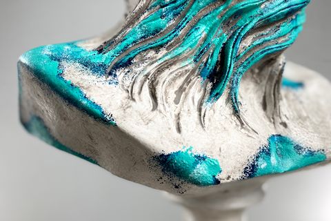 POSEIDON BLUE CORAL POP ART DEKORATİF ROMA YUNAN HEYKELLERİ