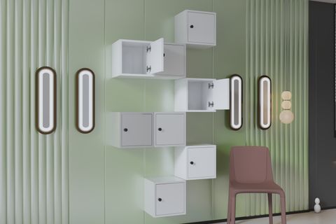 BK ÇOK AMAÇLI DOLAP, 8 KÜP DUVARA MONTE RAF, NRG