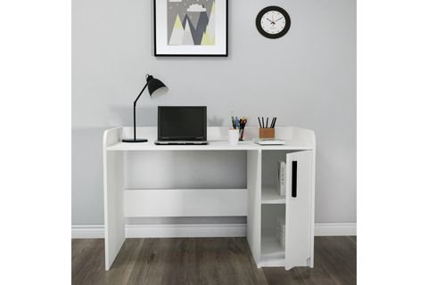 LUSES DOLAPLI ÇALIŞMA BİLGİSAYAR MASASI, BEYAZ