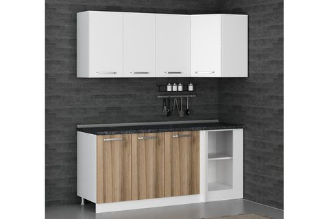 MİNAR 185CM KÖŞE MUTFAK DOLABI BEYAZ DORE K185D1