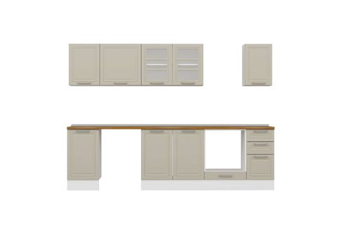 ALVİNKA 285X210 CM KLASİK MEBRAN MUTFAK DOLABI, M E80S45S40 3 MEBRAN KUMTAŞI SUNTALAM