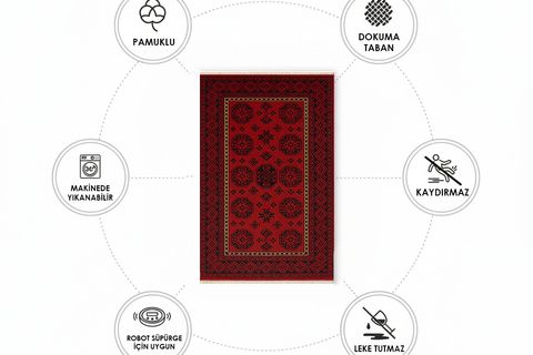 KIZIL VİNTAGE DOKUMA TABAN HALI, 412 YNG, 100X150 CM